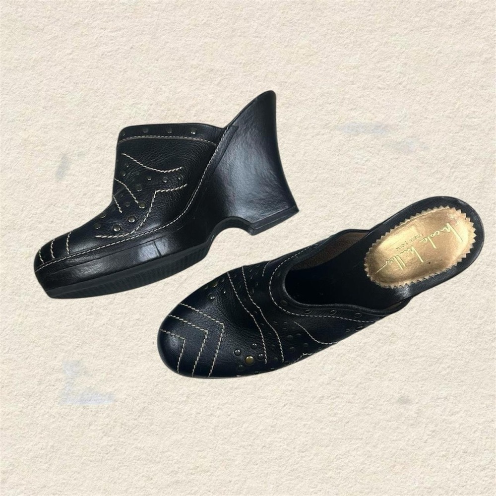 Nicole Miller Dark Brown Women's Leather Clogs